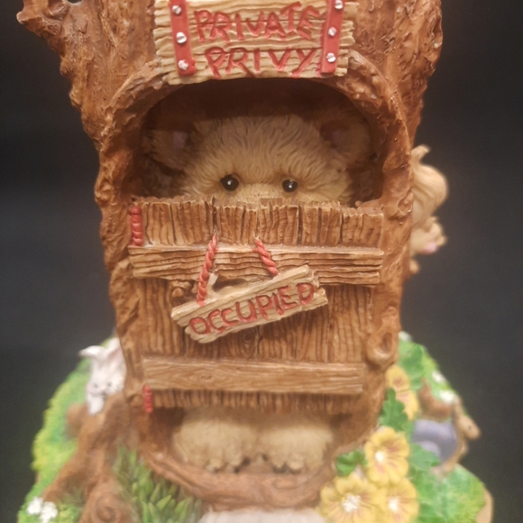 Vintage San Francisco Music Box Bear In A Tree Stump Outhouse ~ As Time Goes By - Picture 7 of 11
